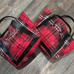 2 New Victoria’s Secret Red Plaid Christmas Totes